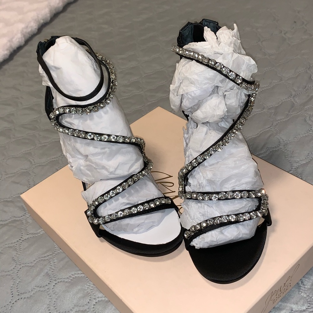 Heels black with diamonds